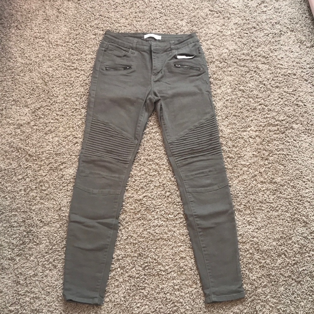 Army green denim.